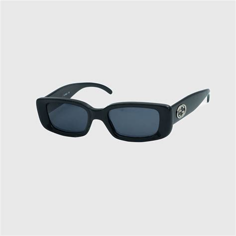 Vintage 90s Gucci Moda Sunglasses Black Rectangular GG 2409 .